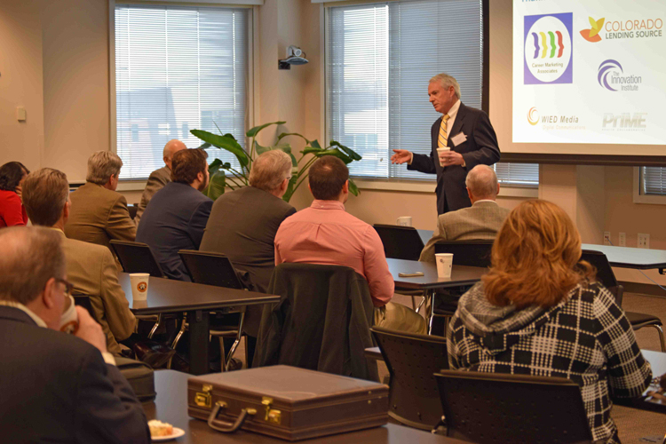 Dr. Arlen Meyers addresses the members of the Society of Physician Entrepreneurs.
