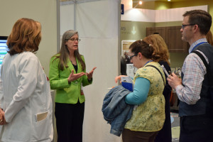 The conference's exhibition hall featured demonstrations of new healthcare innovations.