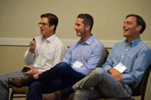 Matt Morris (left) participated in a panel discussion on the reimagining of aging earlier this month.